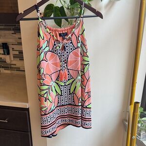 Kaari Blue Orange and Black Patterned Dress